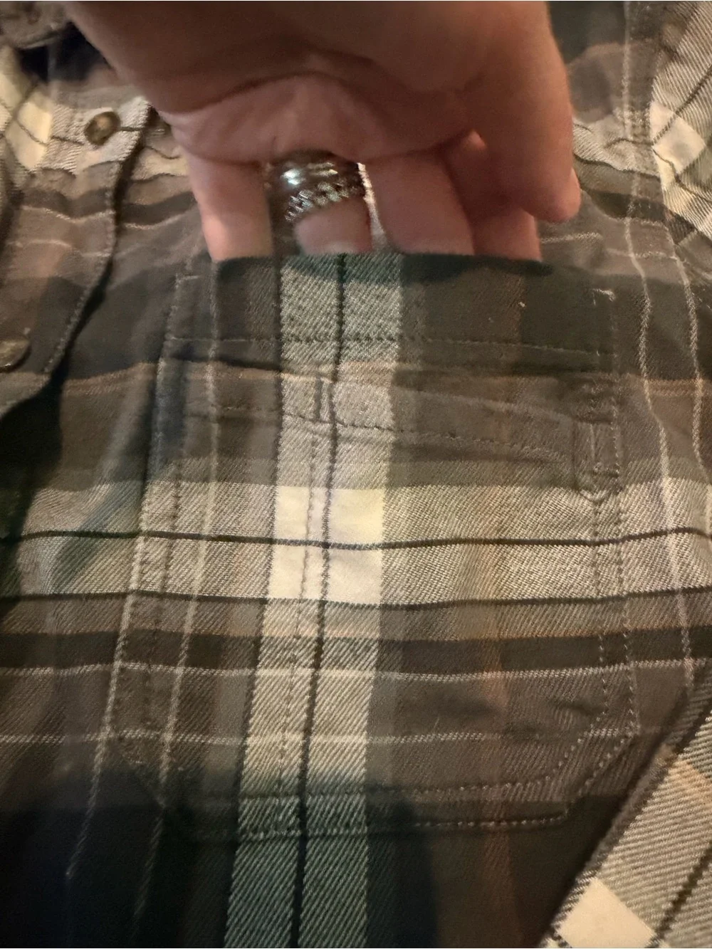 Carhartt Men's Plaid Button-Down Shirt in Brown, Gray & Cream